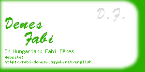 denes fabi business card